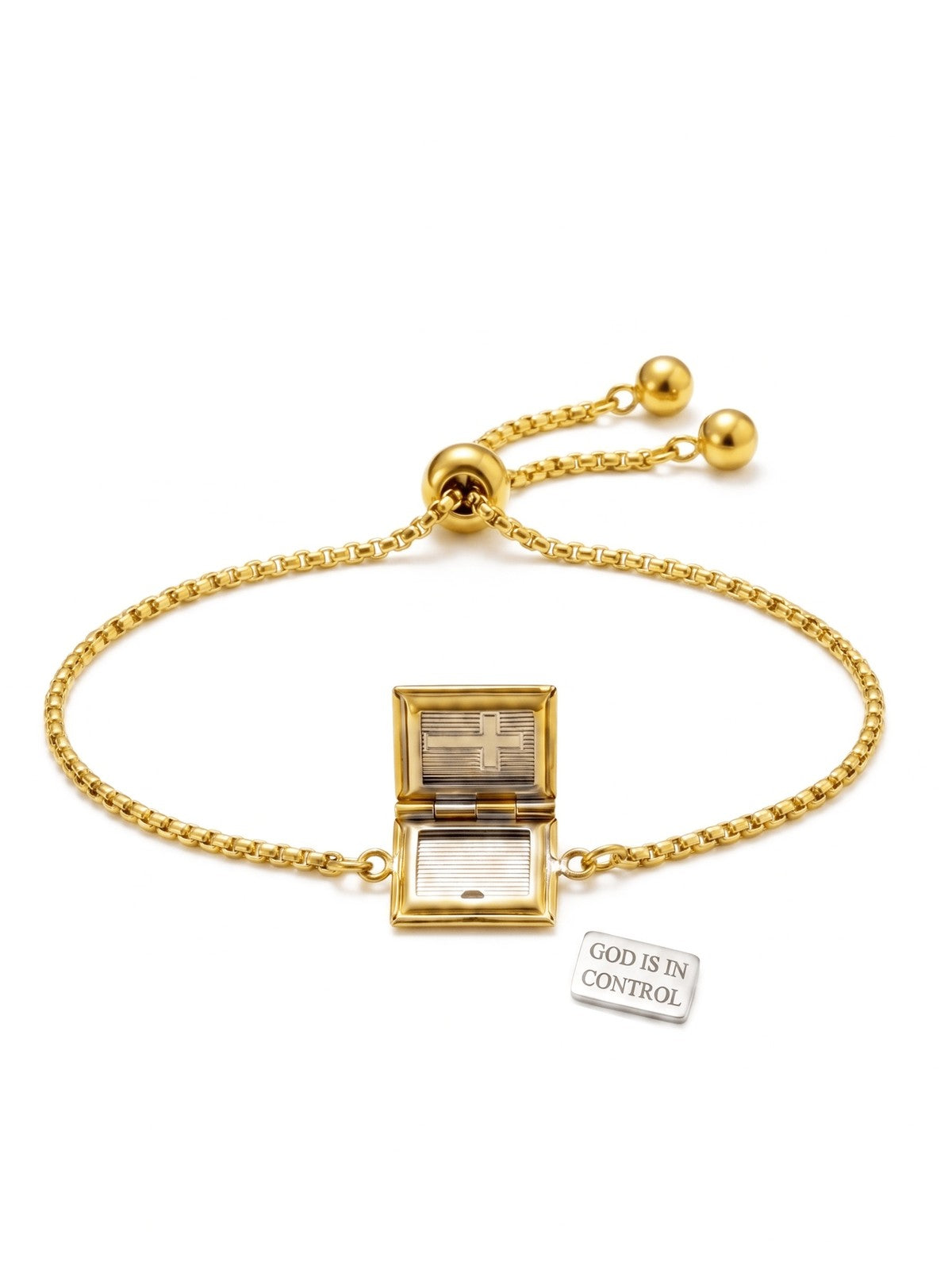 18k Openable Bible Charm Bracelet