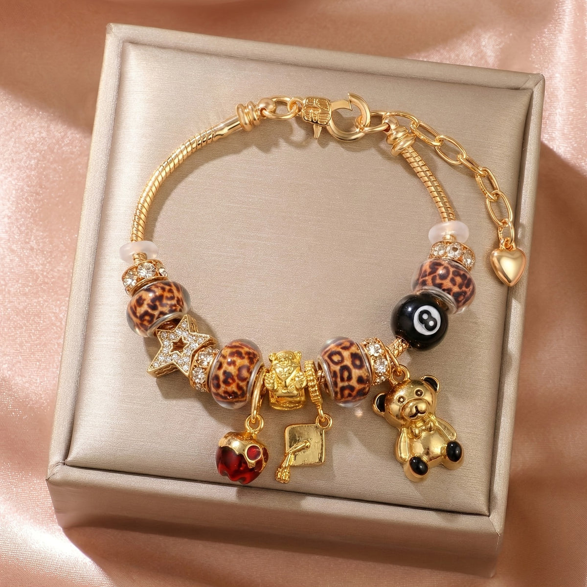 Vintage Leopard Charm Bracelet