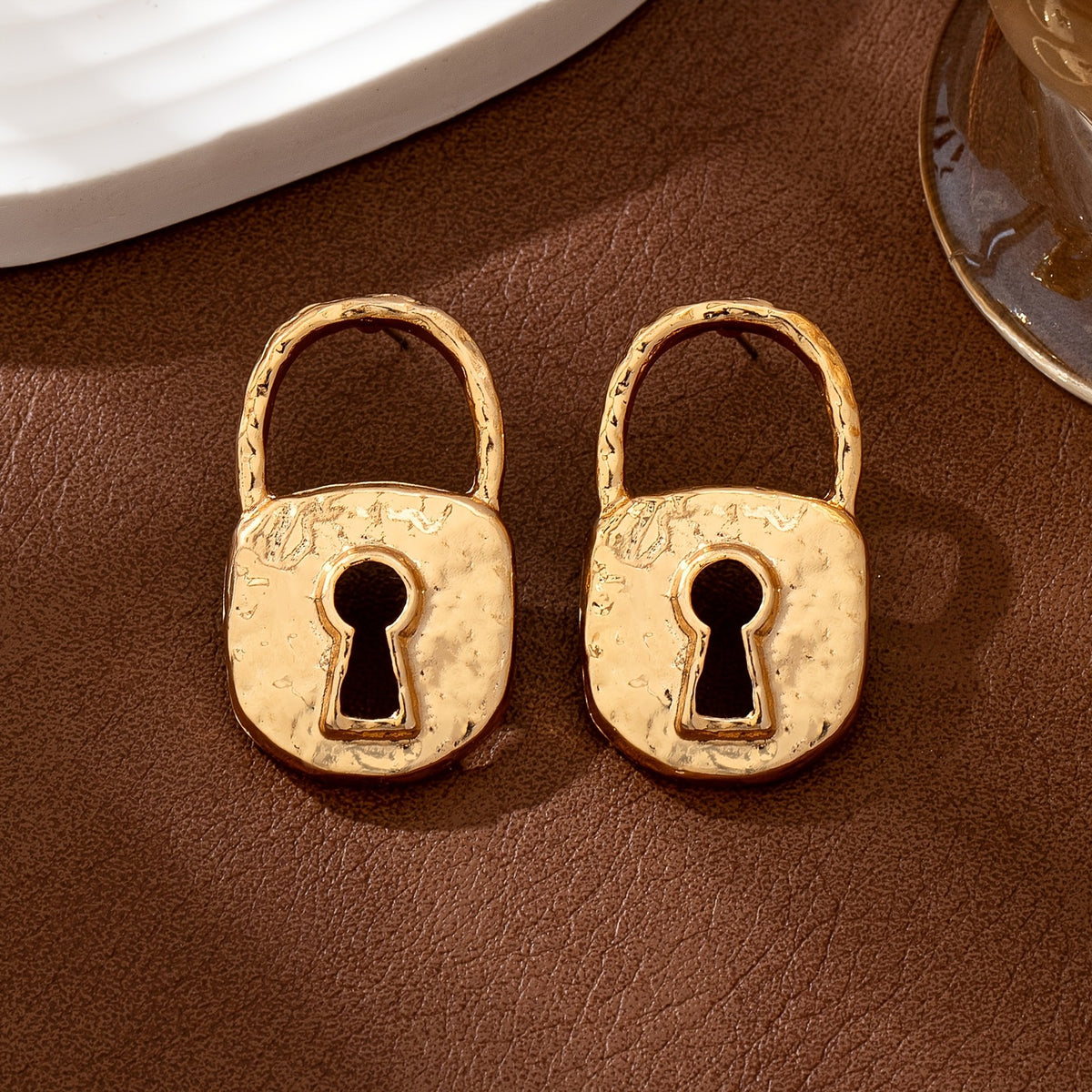 Vintage Keyhole Lock Earrings