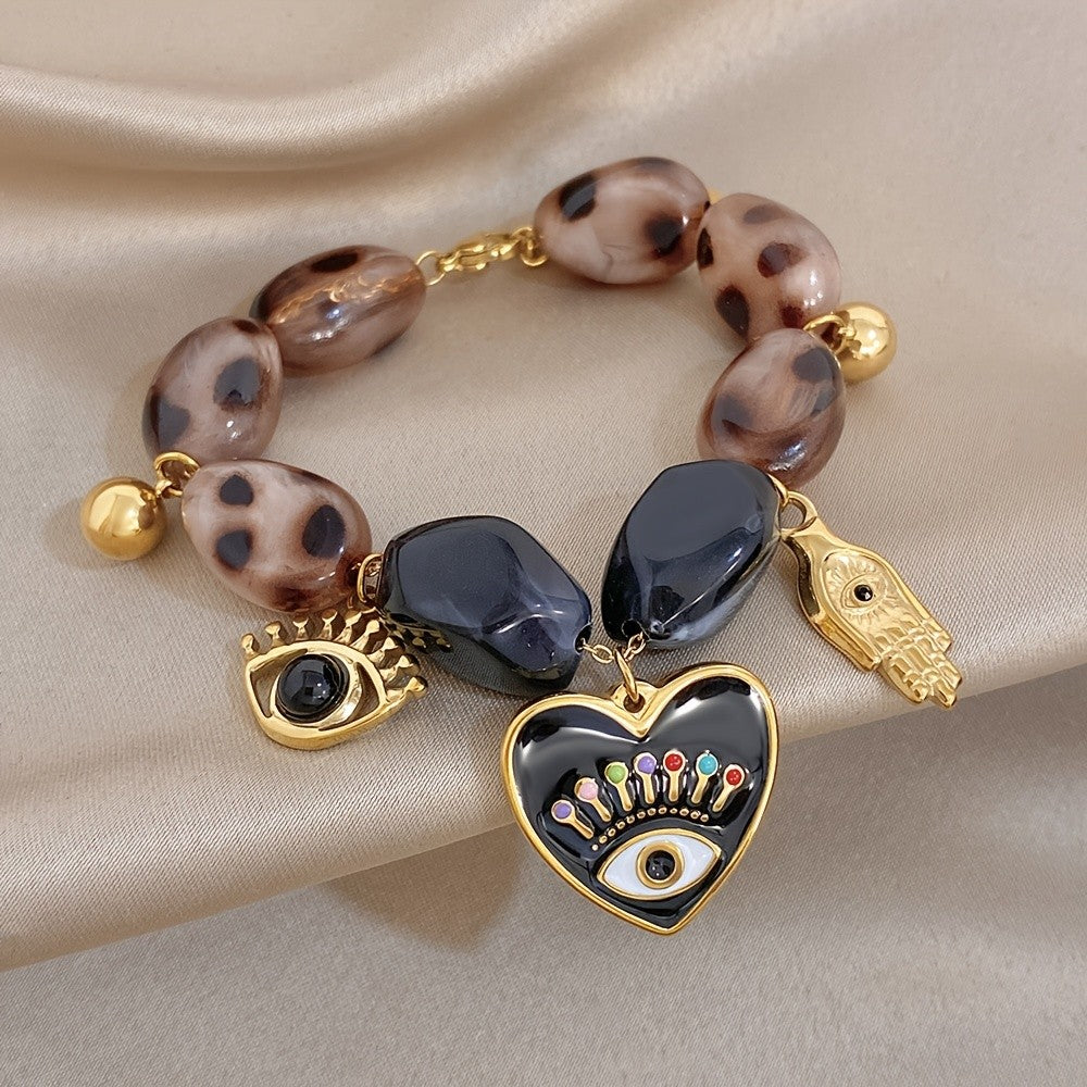 18k Boho Eye Charm Bracelet