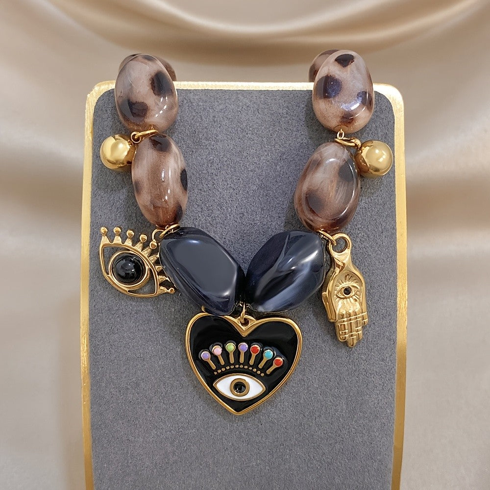 18k Boho Eye Charm Bracelet