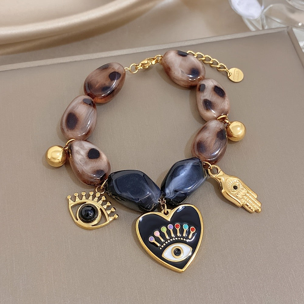 18k Boho Eye Charm Bracelet