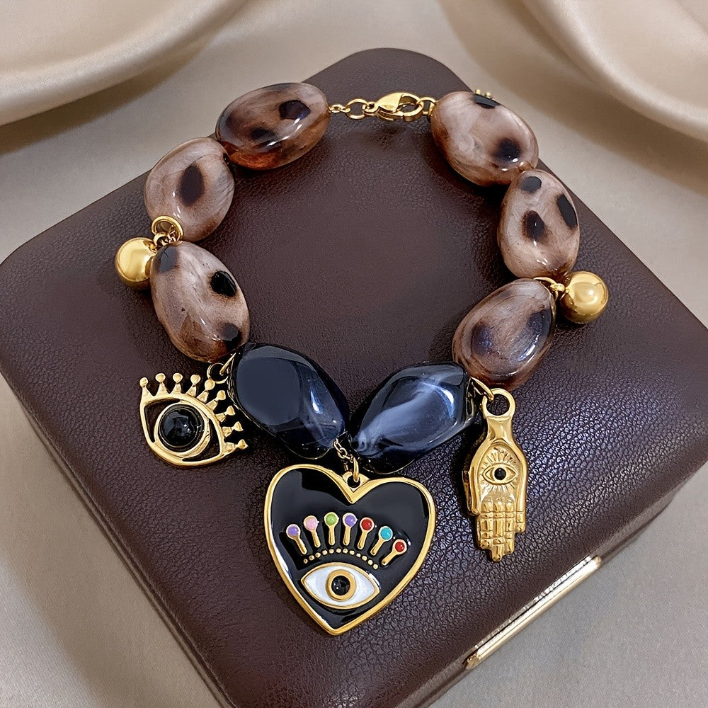 18k Boho Eye Charm Bracelet