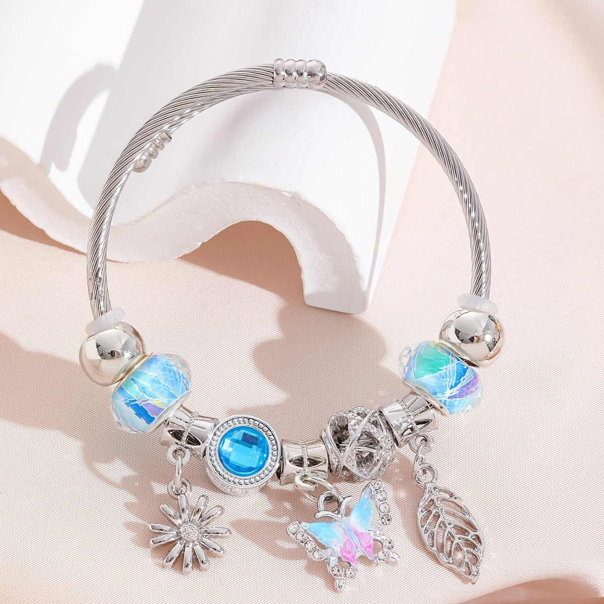 Adjustable Charm Butterfly Leaf Bracelet