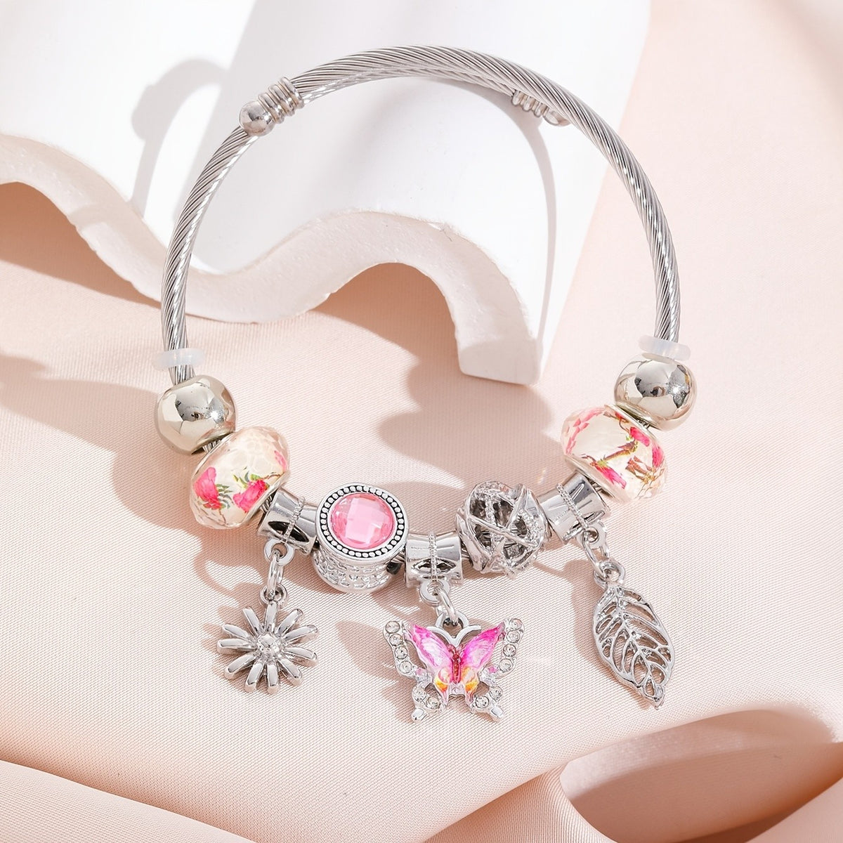 Adjustable Charm Butterfly Leaf Bracelet