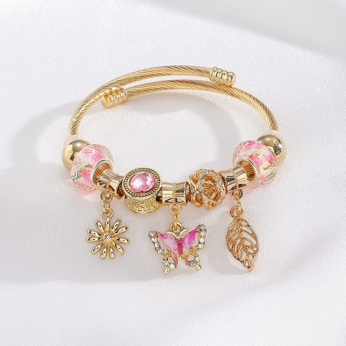 Adjustable Charm Butterfly Leaf Bracelet