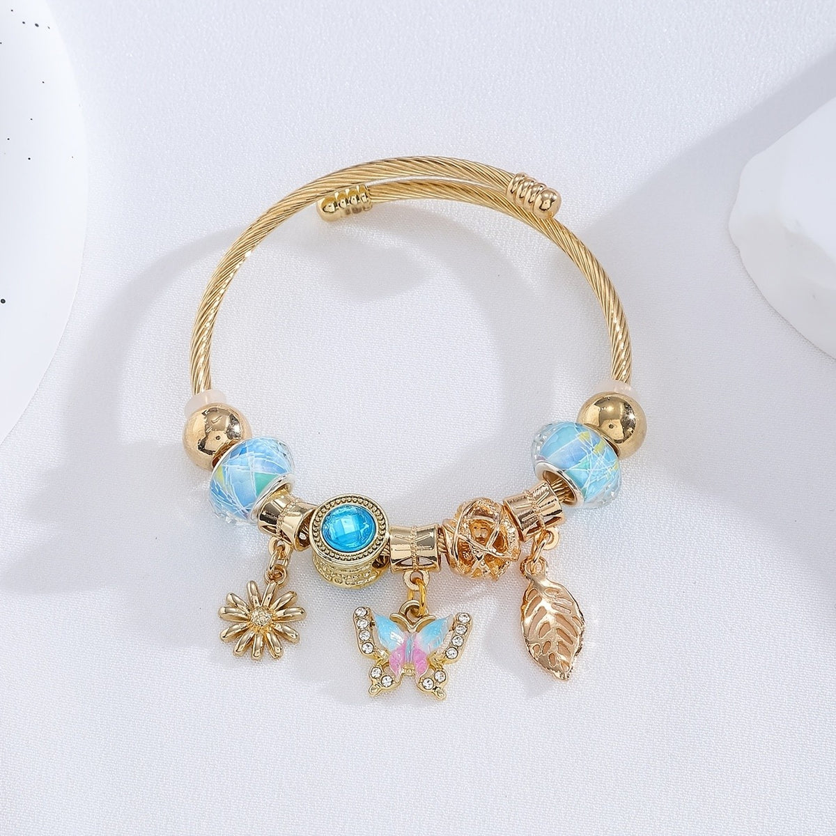 Adjustable Charm Butterfly Leaf Bracelet