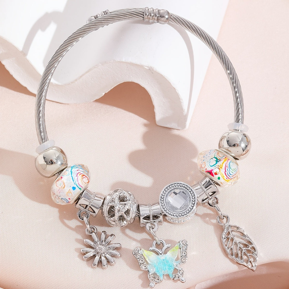 Adjustable Charm Butterfly Leaf Bracelet