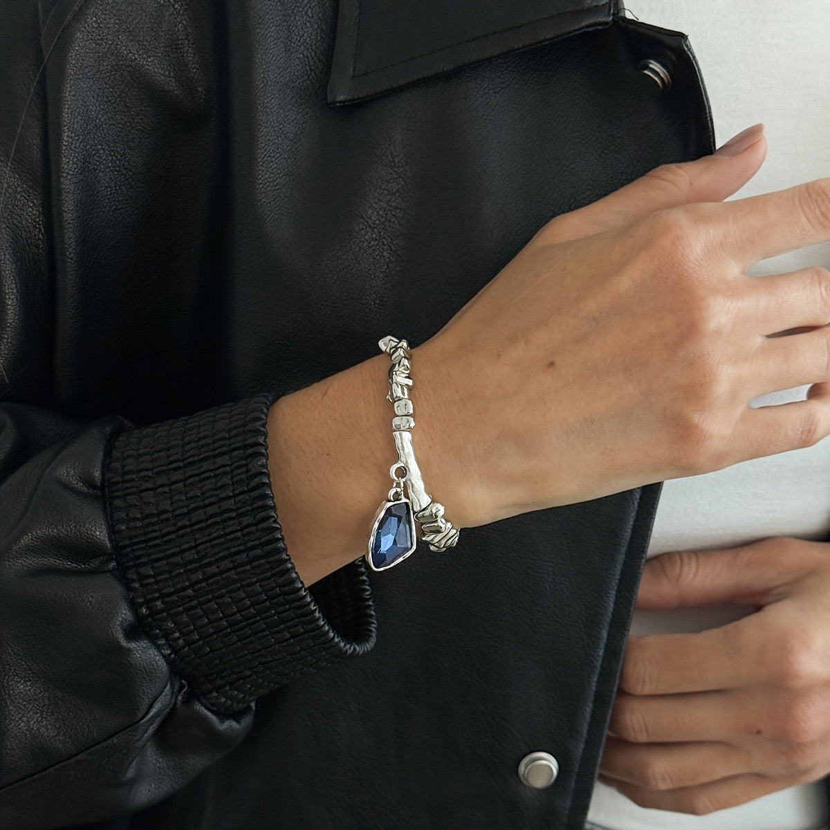 Geometric Stone Drop Bracelet