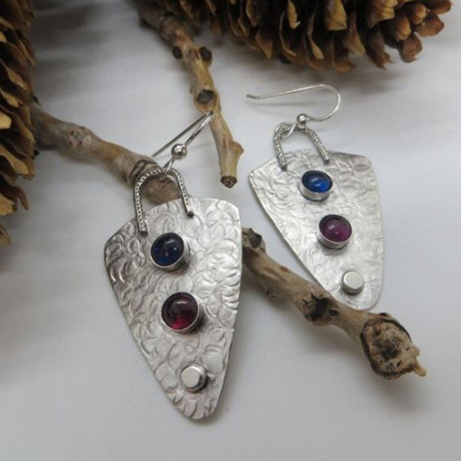 Asymmetric Vintage Geometric Stone Earrings