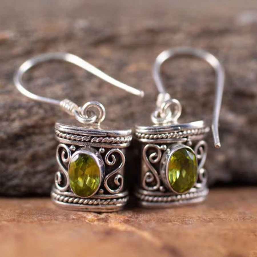 Asymmetric Vintage Geometric Stone Earrings