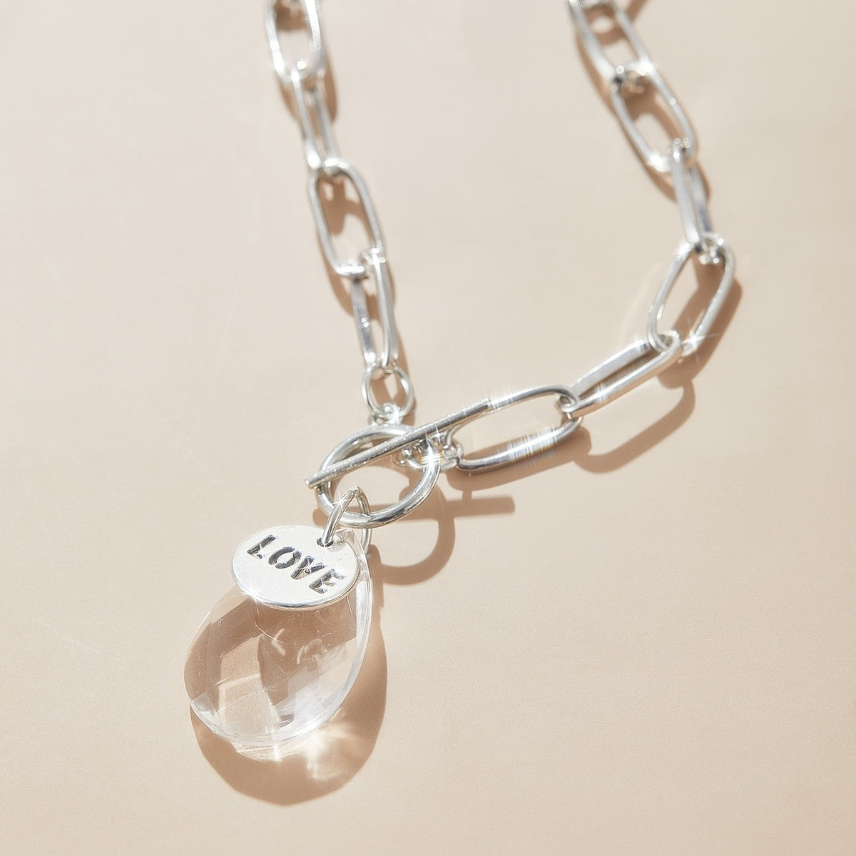 Vintage Gold Tone OT Toggle Waterdrop Necklace