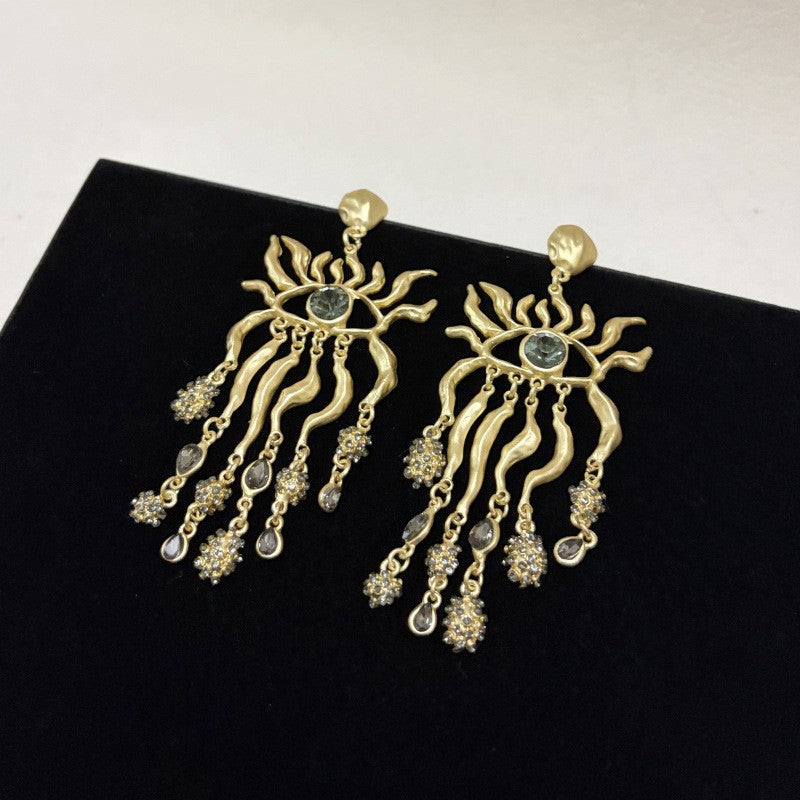 Evil Eye Charm Drop Earrings