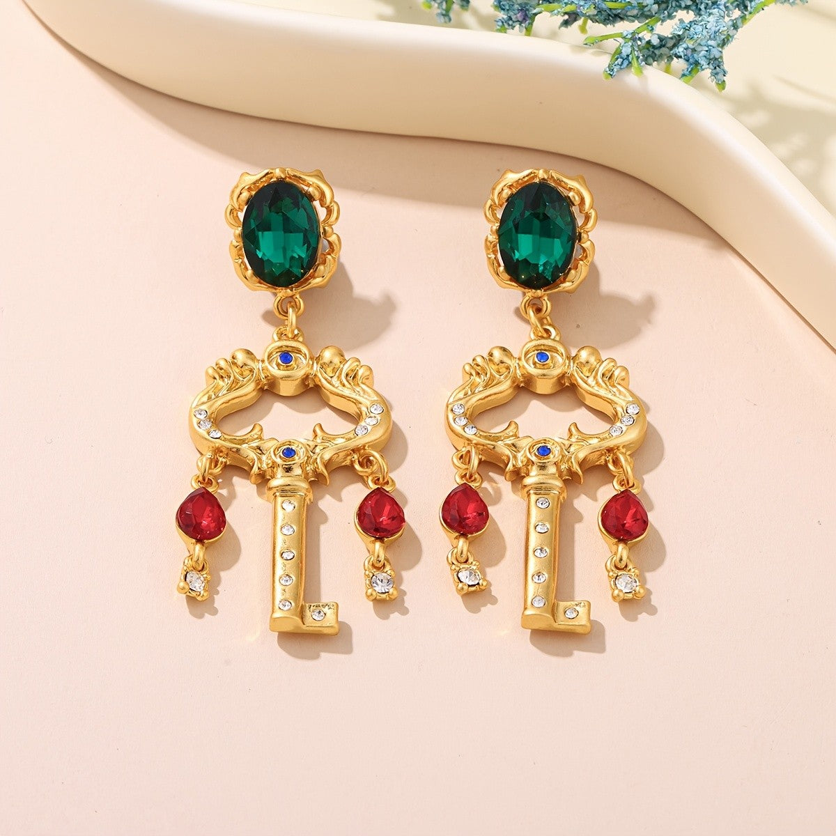 Vintage Key Drop Earrings