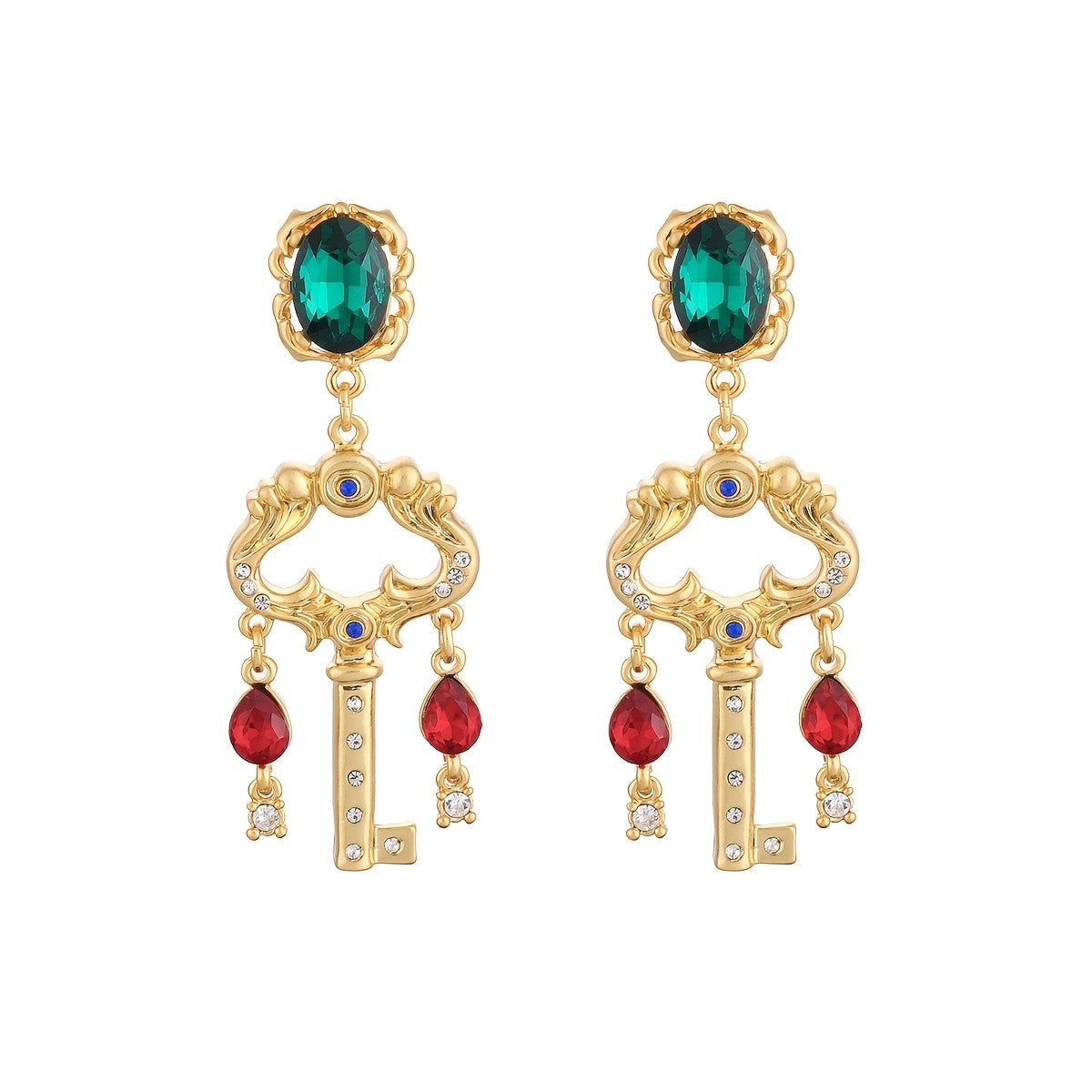Vintage Key Drop Earrings