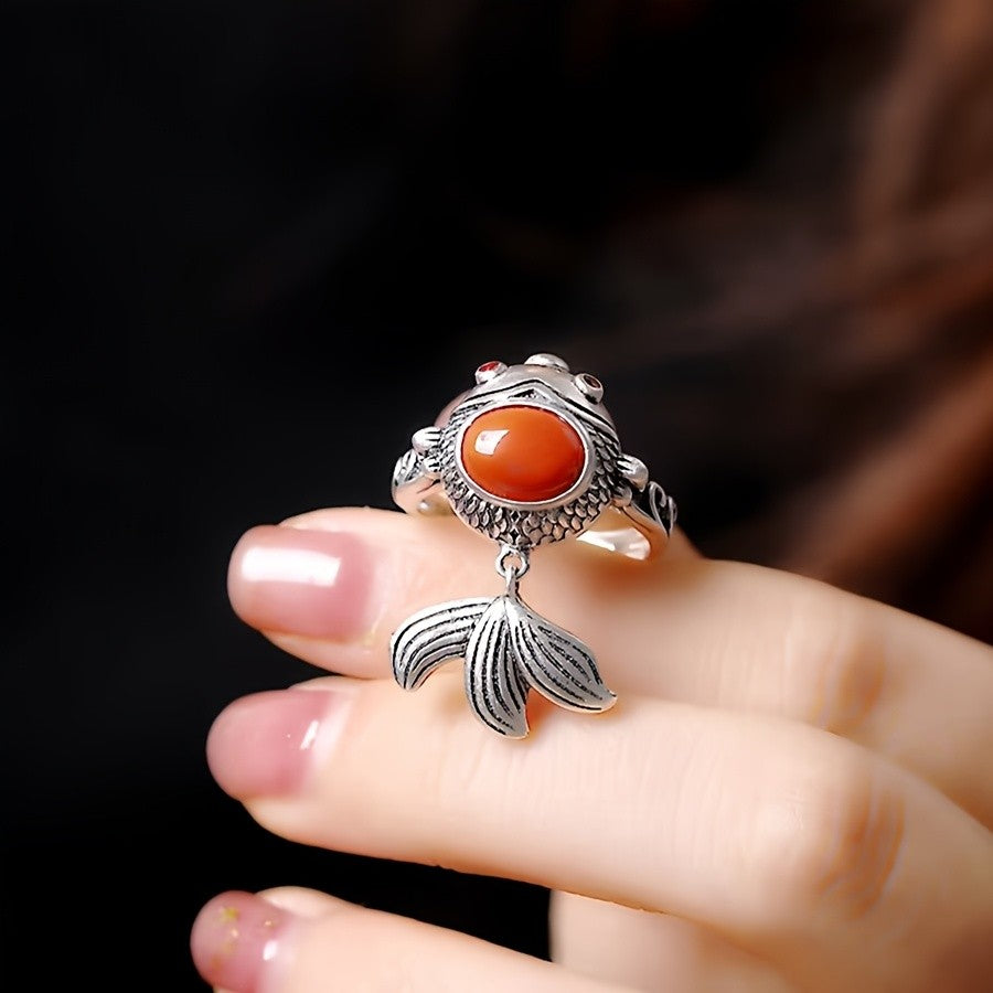 Vintage Fish Drop Ring