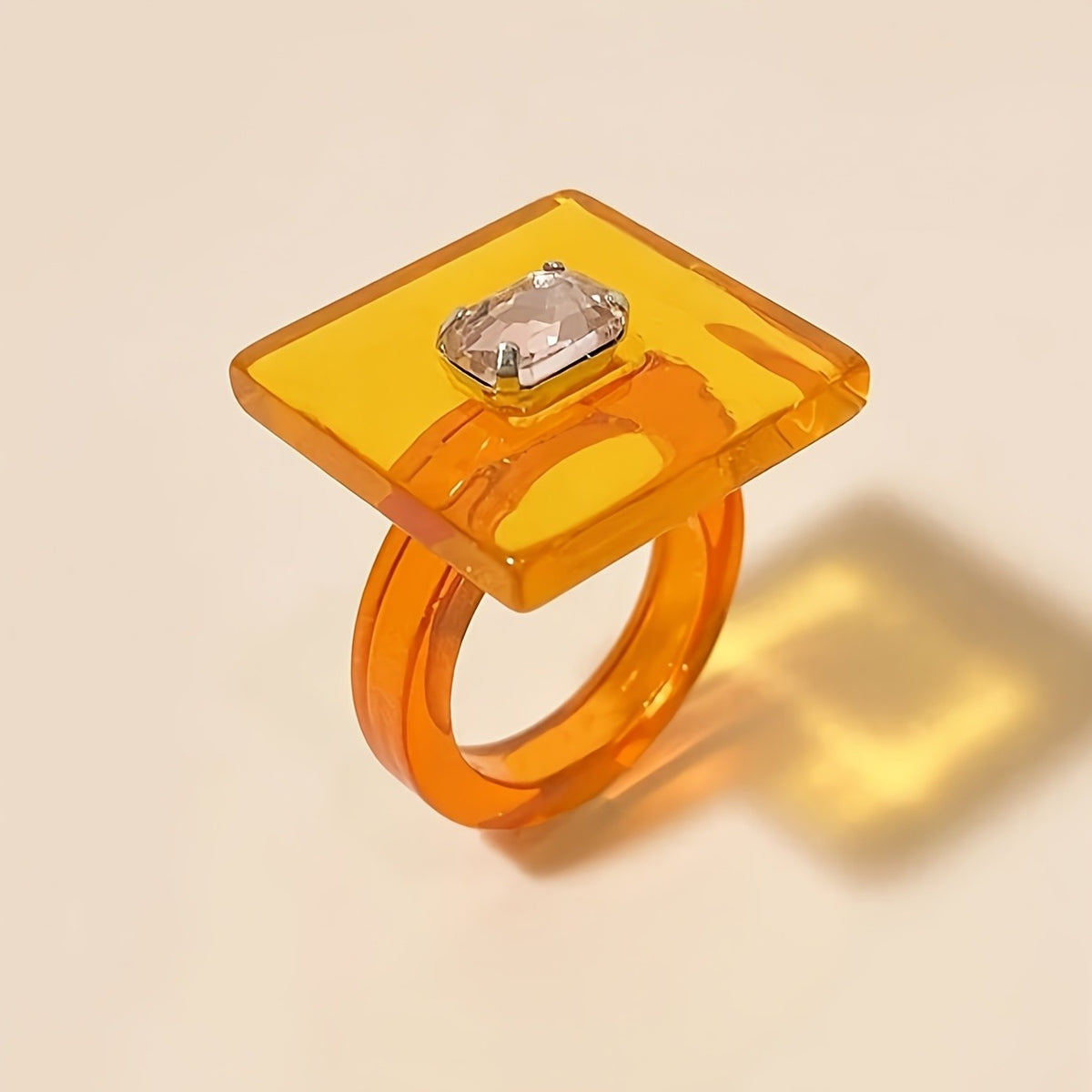 Geometric Square Resin Ring