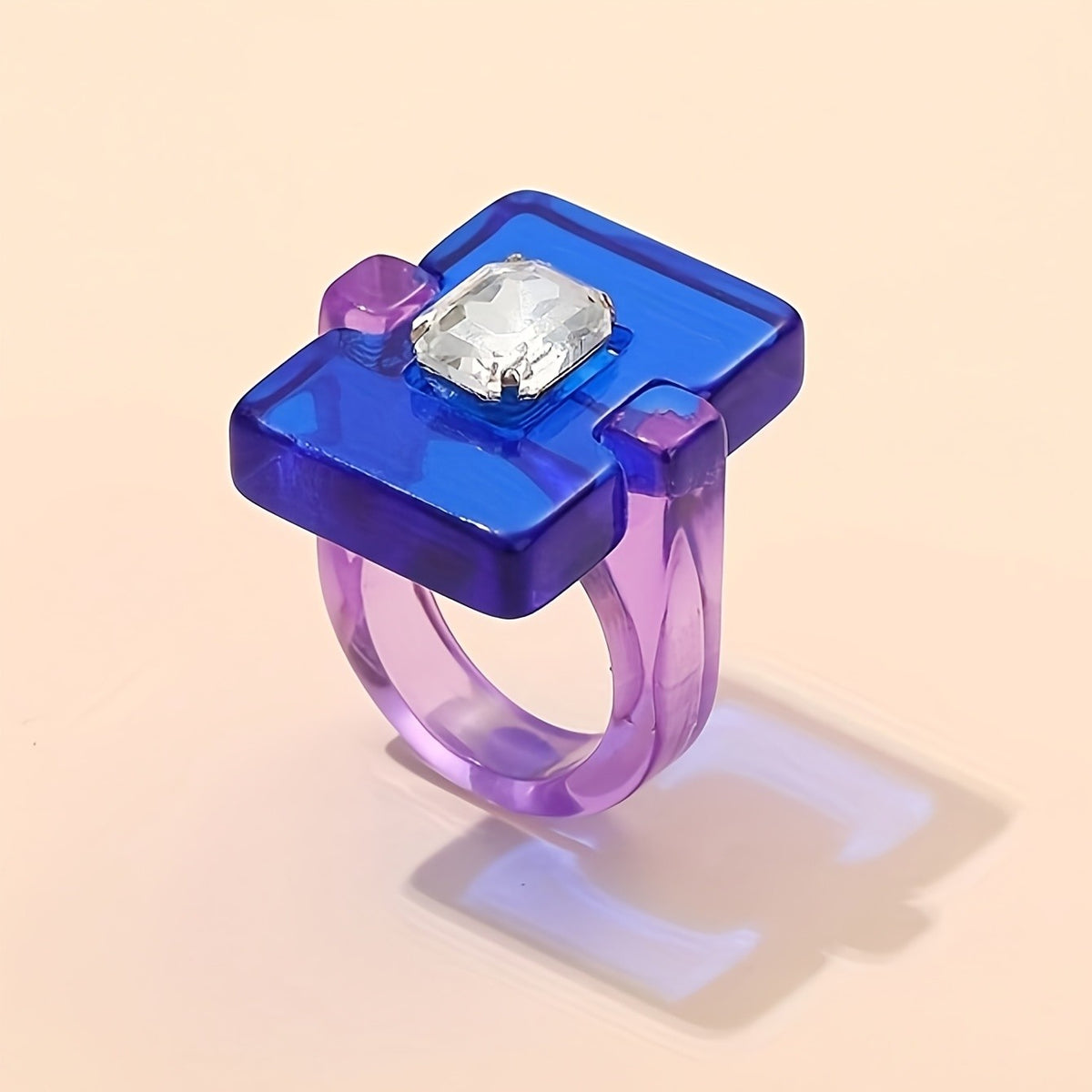 Geometric Square Resin Ring