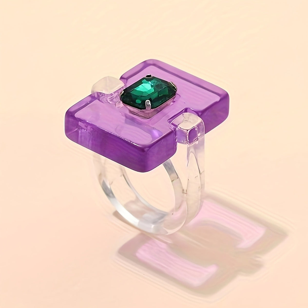 Geometric Square Resin Ring