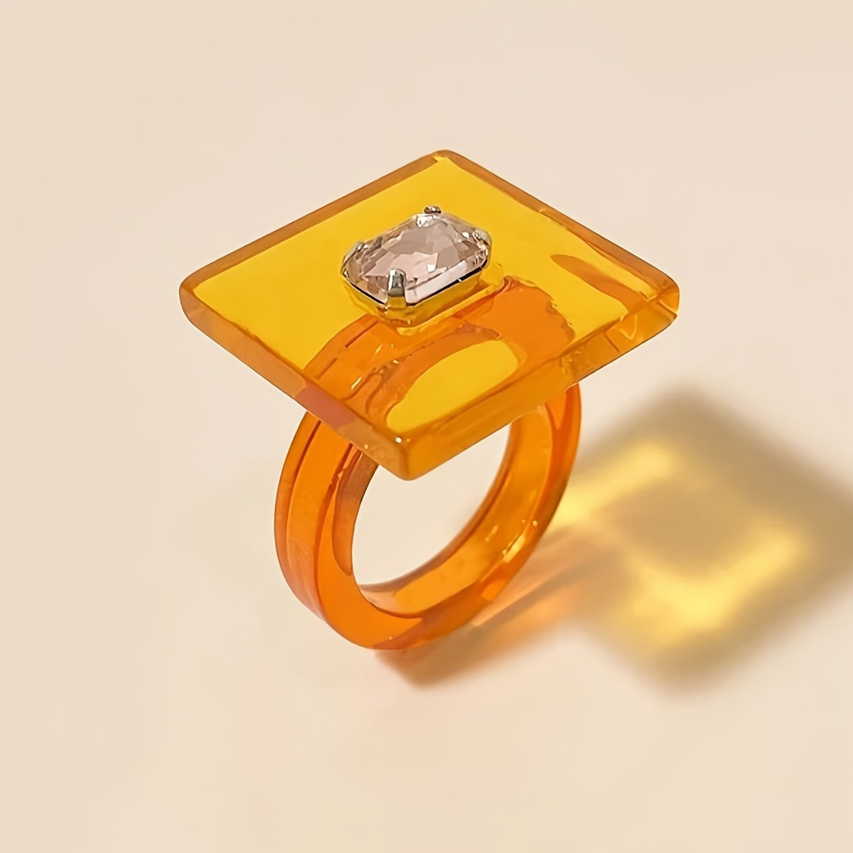 Geometric Square Resin Ring