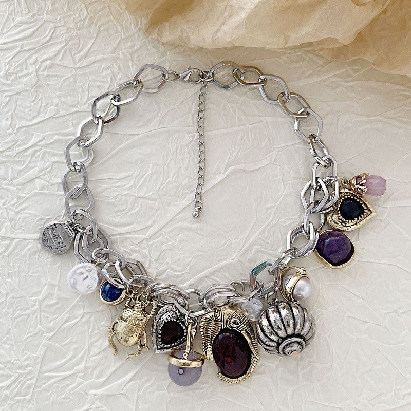 Vintage Multi-Charm Chain Necklace