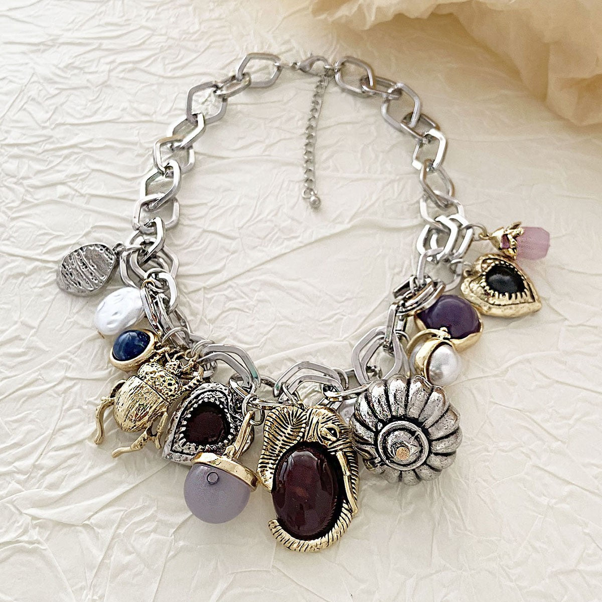Vintage Multi-Charm Chain Necklace