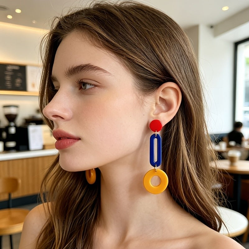 Geometric Acrylic Drop Earrings