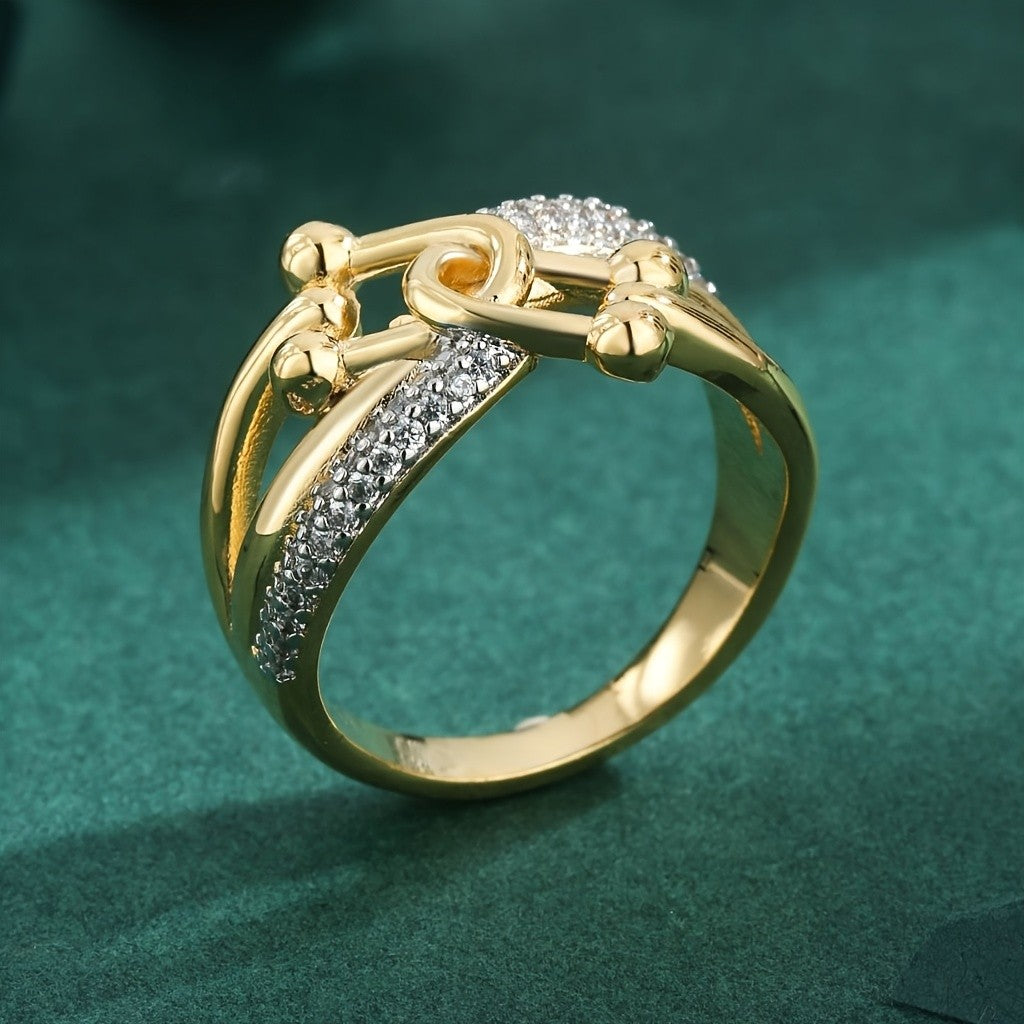 Geometric Knot Zircon Ring