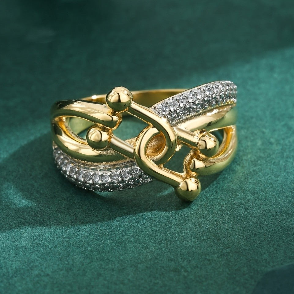 Geometric Knot Zircon Ring
