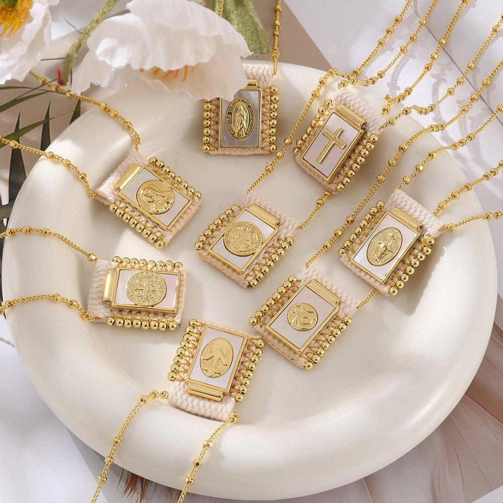 Vintage Square Cross Layered Necklace