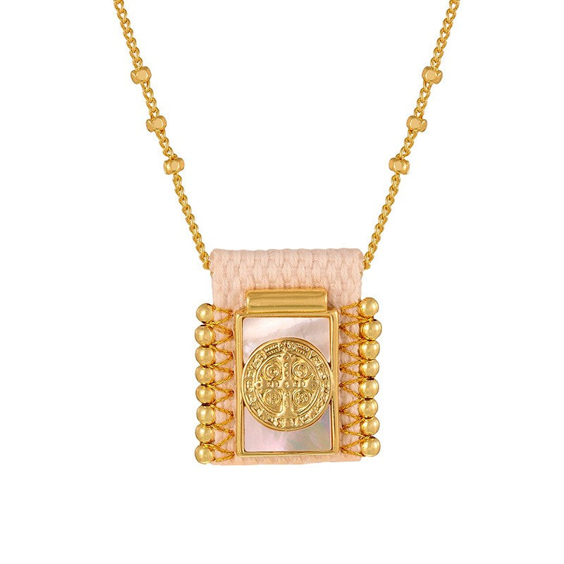 Vintage Square Cross Layered Necklace