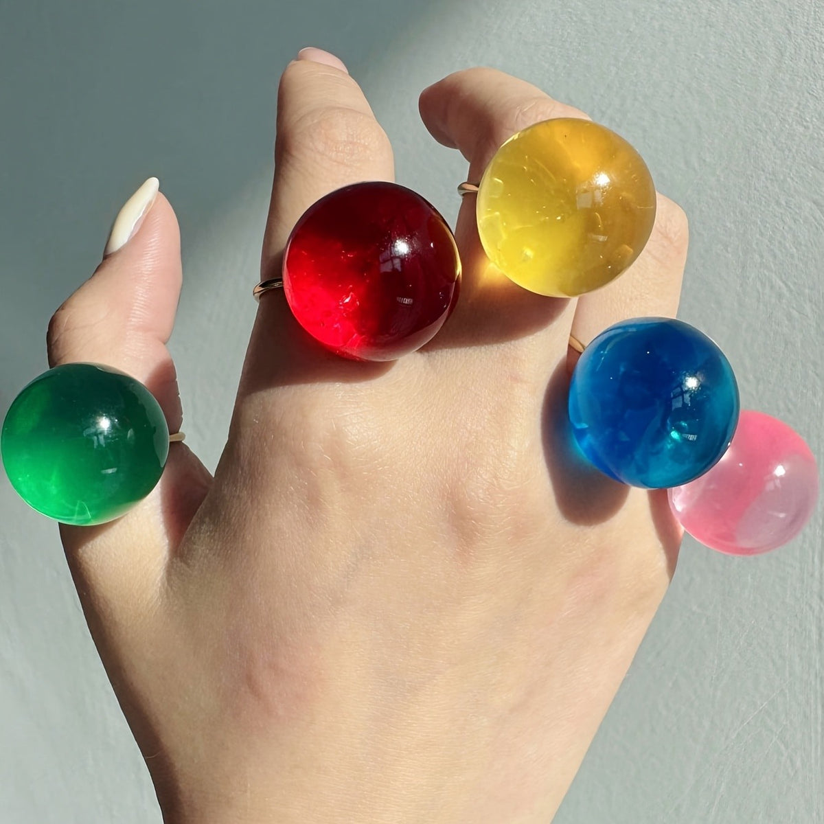 Round Resin Boho Ring