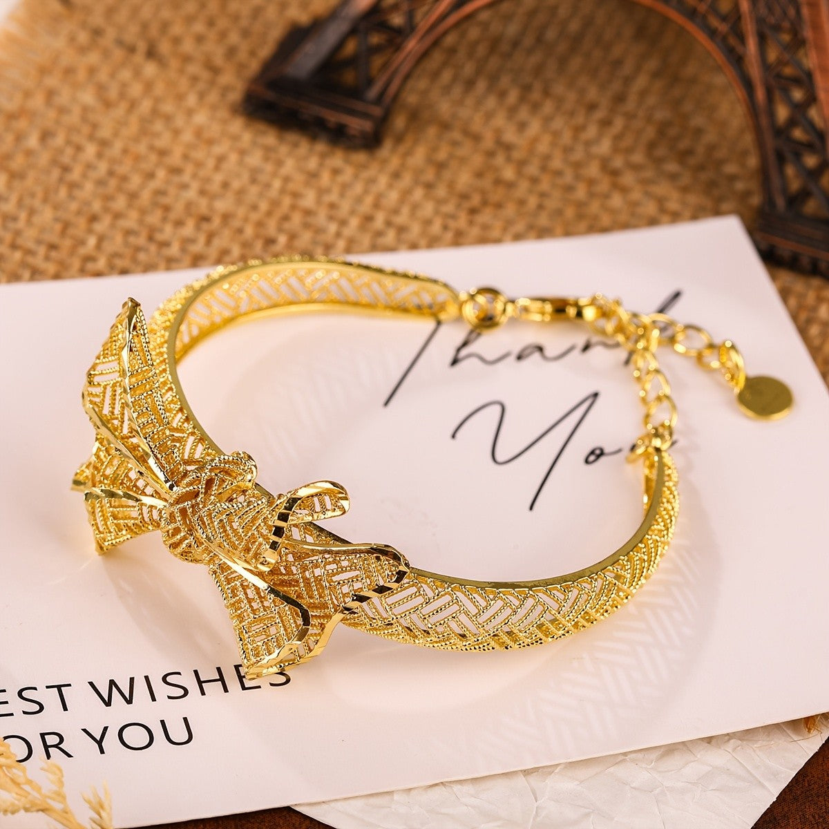 18k Vintage Filigree Bow Bracelet