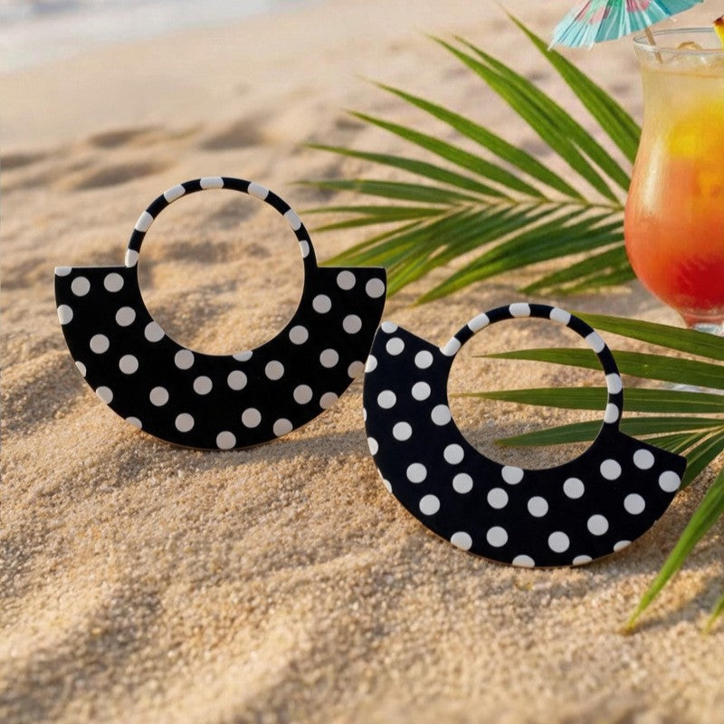 Geometric Polka Dot Hoop Earrings