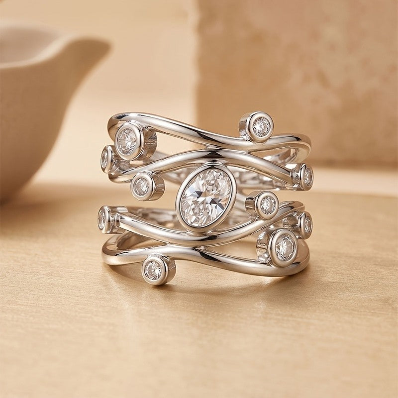 Multi-Layer Wrapped Stone Ring