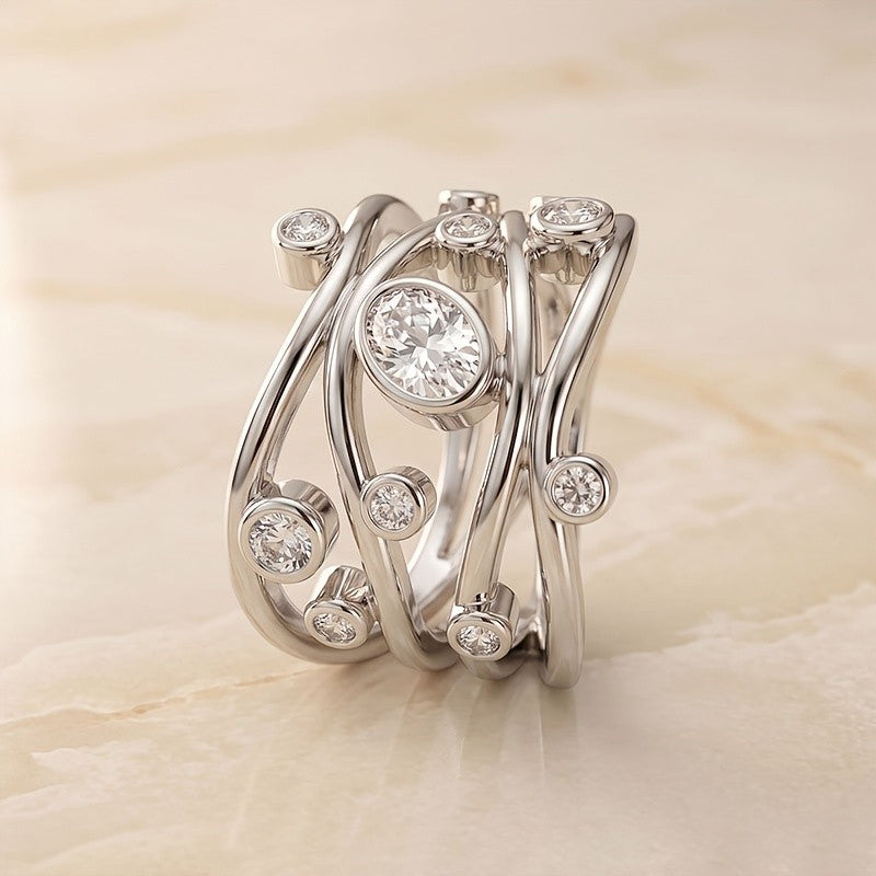Multi-Layer Wrapped Stone Ring