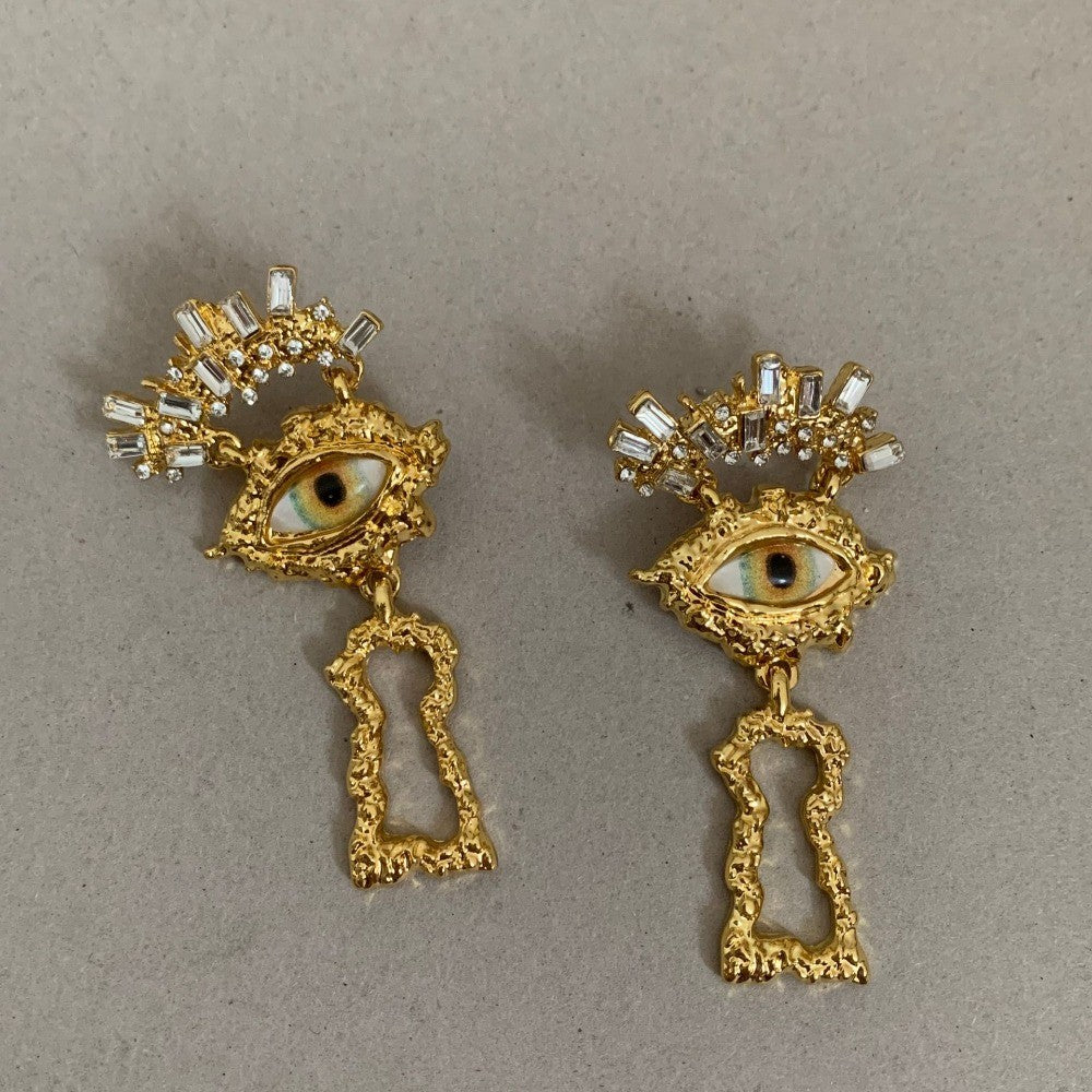 Vintage Eye Keyhole Earrings