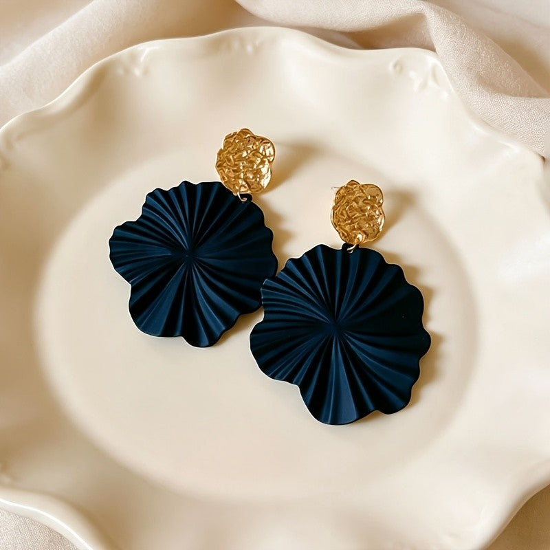 Vintage Black Fan Drop Earrings