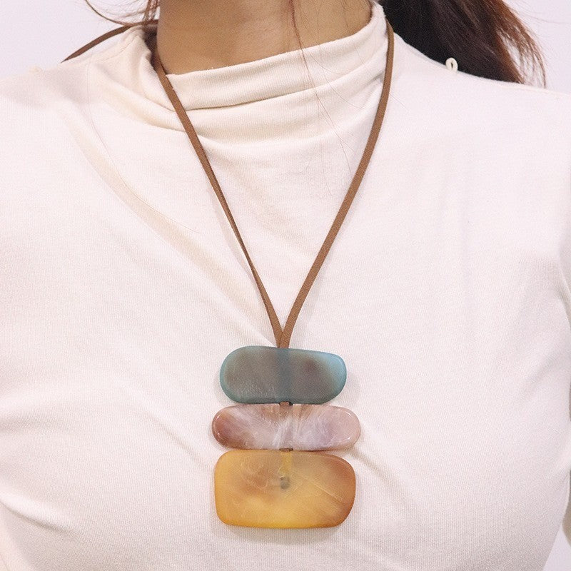Vintage Irregular Stone Layered Necklace