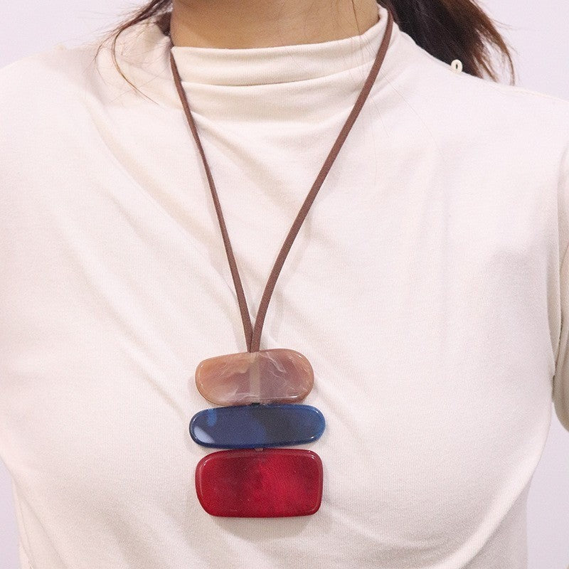 Vintage Irregular Stone Layered Necklace