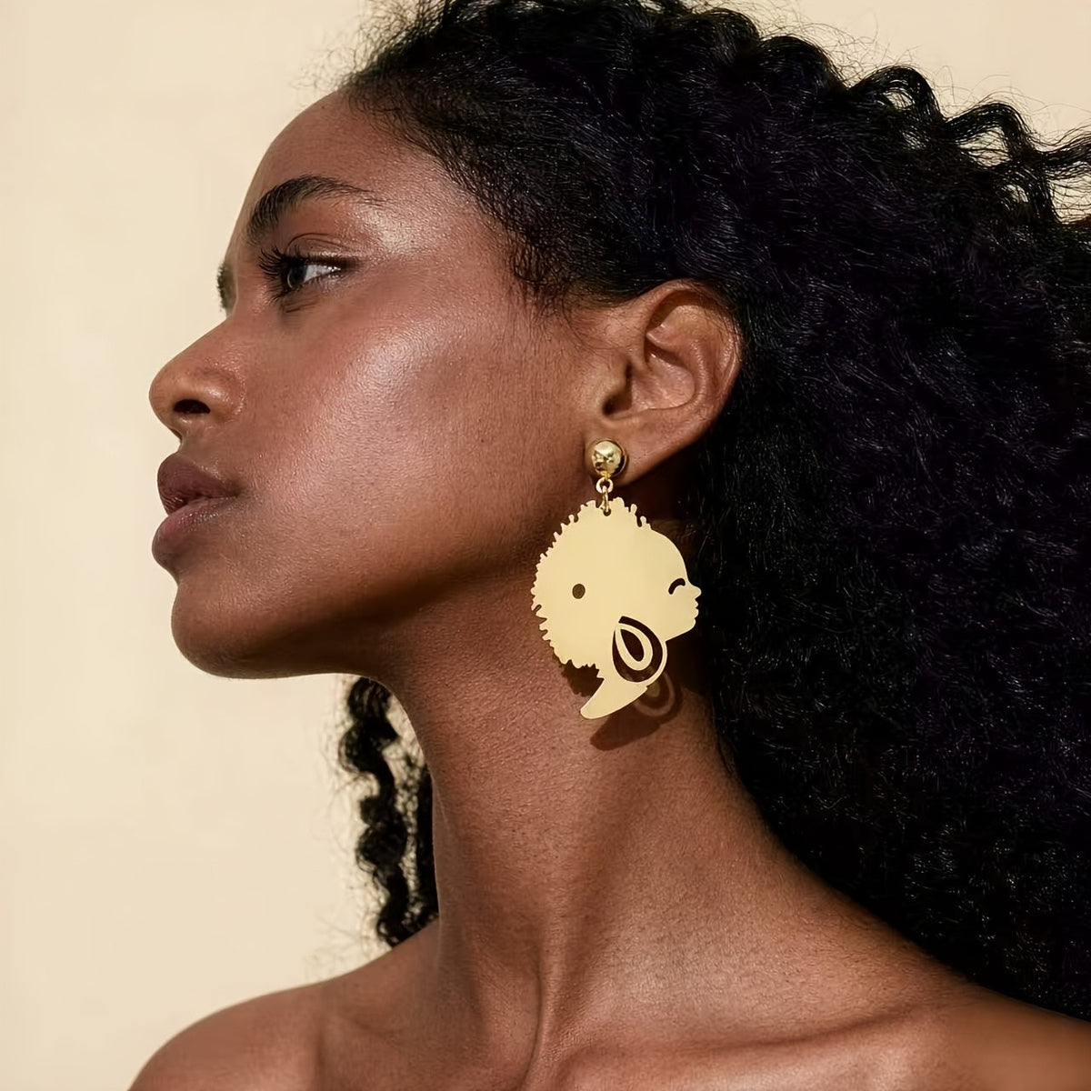 Vintage Abstract Face Silhouette Earrings