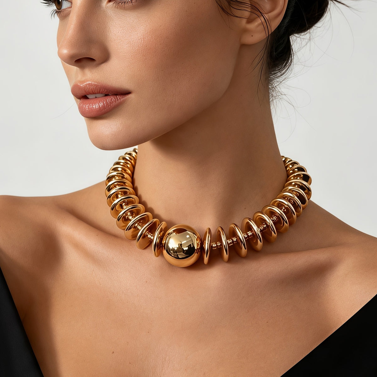 Geometric Disc Bead Necklace