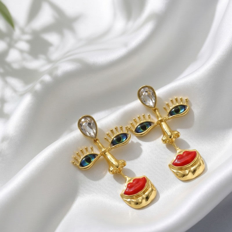 Vintage Art Face Drop Earrings