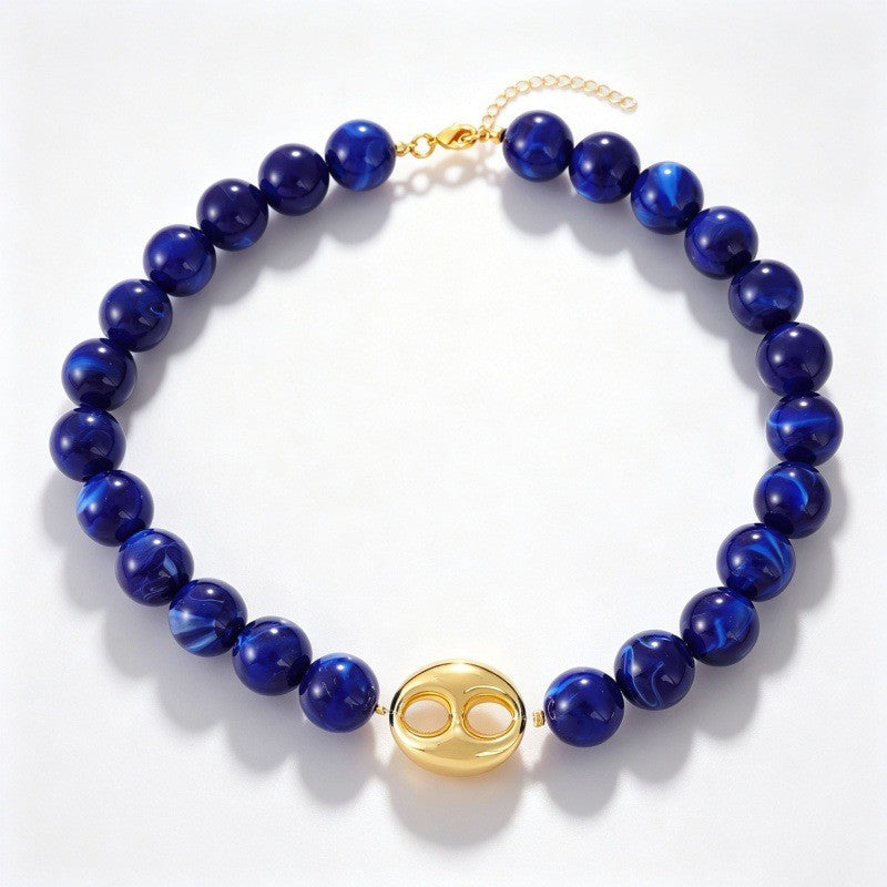 Multicolor Beaded Pig Nose Necklace