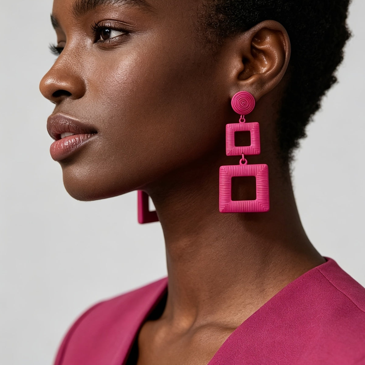 Geometric Square Drop Earrings