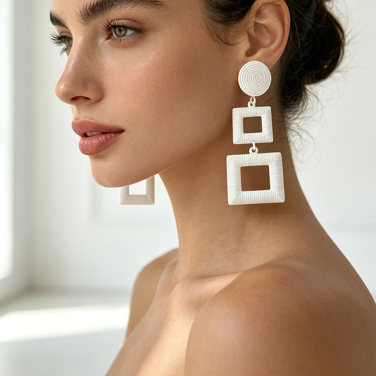 Geometric Square Drop Earrings