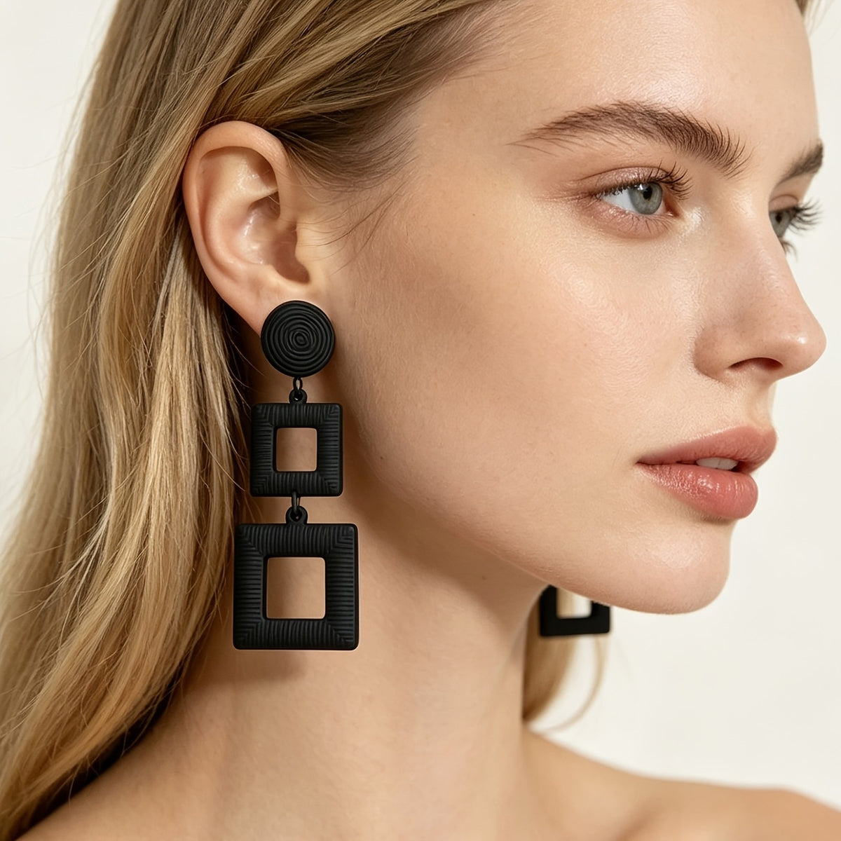 Geometric Square Drop Earrings