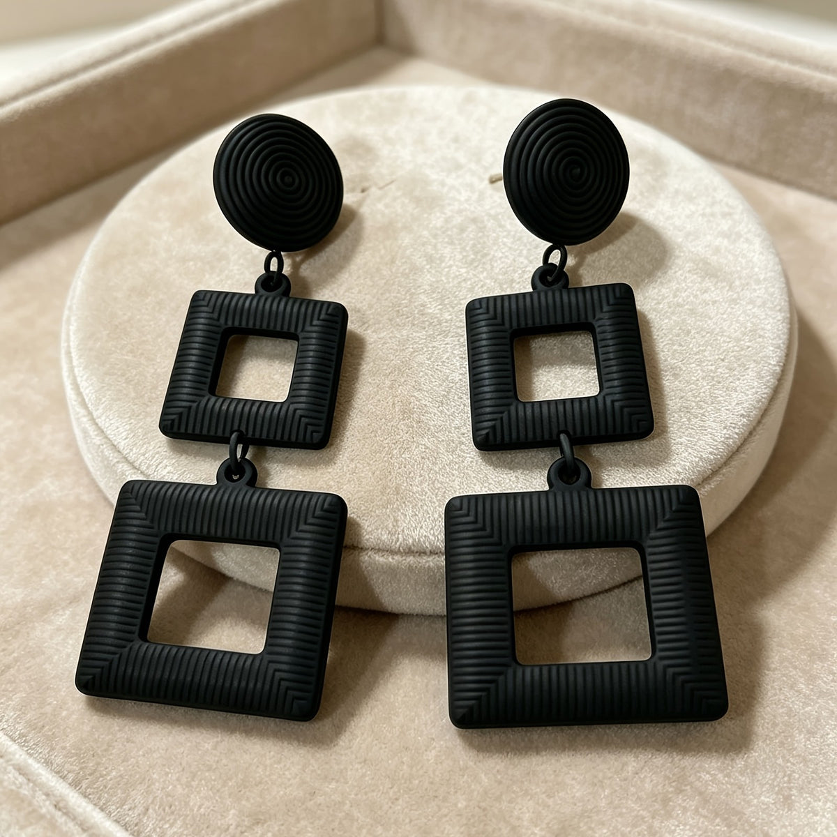 Geometric Square Drop Earrings