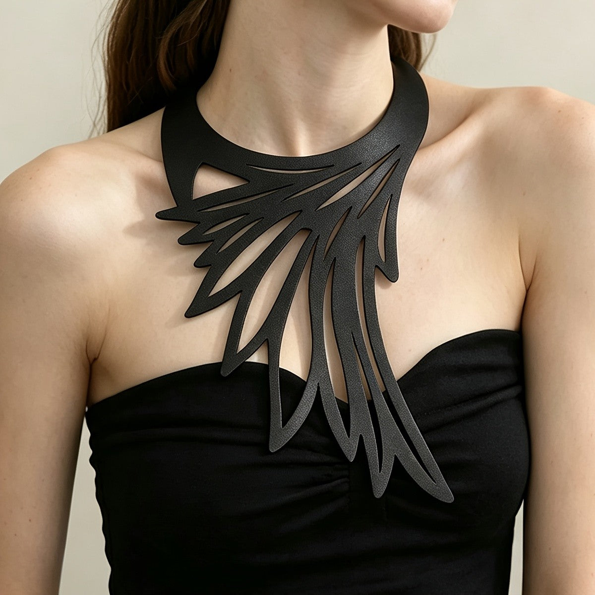 Gothic Hollow Wing Collar Necklace