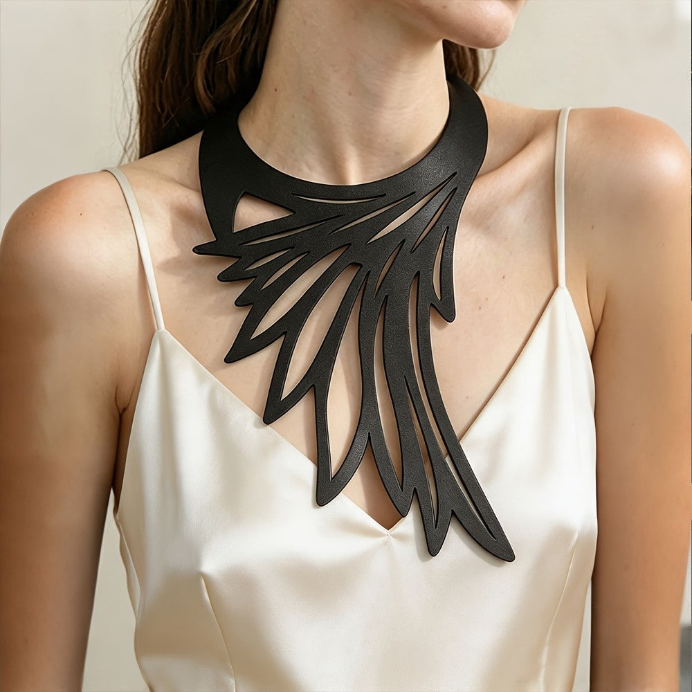 Gothic Hollow Wing Collar Necklace